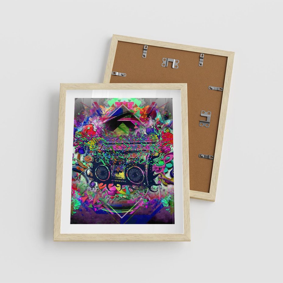 Plakat w ramie 40x50 - Harmonia Muzyki - grafika, muzyka - rama drewno