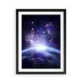 Plakat w ramie 50x70 - Podróż w kosmiczną przestrzeń - kosmos, ziemia - rama czarna