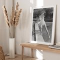 Plakat w ramie 40x50 - Retro Basen - retro zdjęcie, czarno białe - rama biała