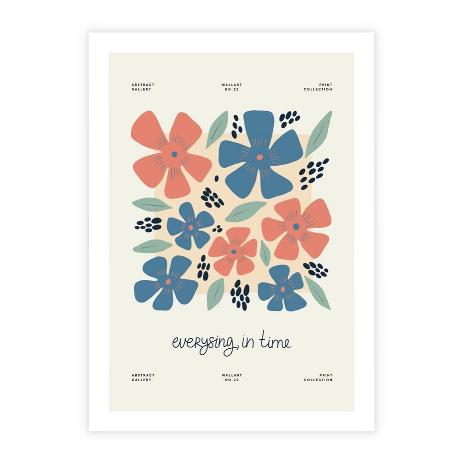 Plakat bez ramy 50x70 - Kształtując Marzenia - kwiaty, nowoczesna abstrakcja