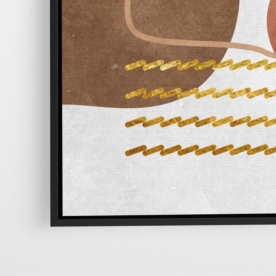 Obraz w ramie 50x50 - Odbicie światła serca - abstrakcyjne rozlane plamy, boho styl - rama czarna