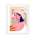 Plakat w ramie 50x70 - Kobieca Esencja - nowoczesny plakat, styl retro - rama biała