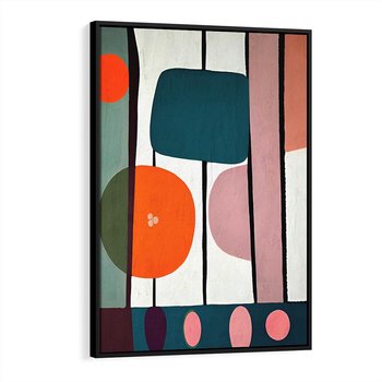 Obraz w ramie 50x70 - Migotliwa Aura Serca - abstrakcyjny obraz olejny, dziwne formy - rama czarna