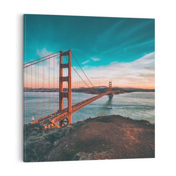 Obraz na płótnie 30x30 - Złoty Gate: majestatyczny most Ameryki - Golden Gate, most