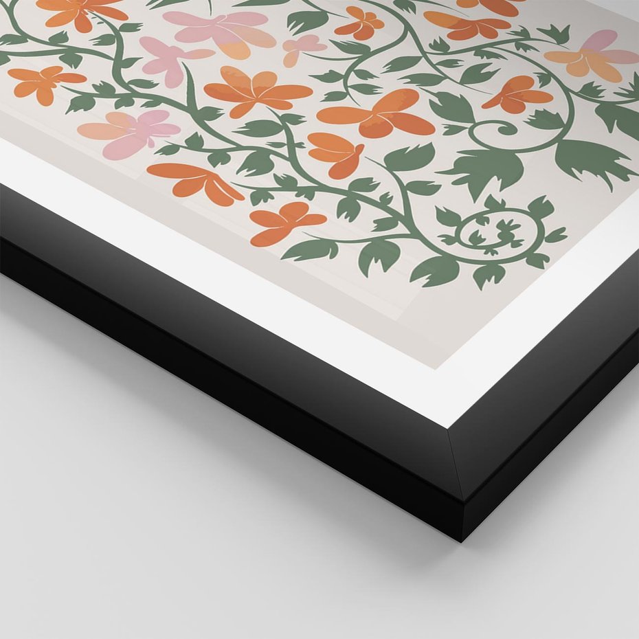 Plakat w ramie 30x40 - Kwiatowa Refleksja - kwiaty polne, plakat - rama czarna