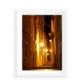Plakat w ramie 50x70 - Miasto Pod Gwieździstym Niebem - uliczka, perspektywa - rama biała