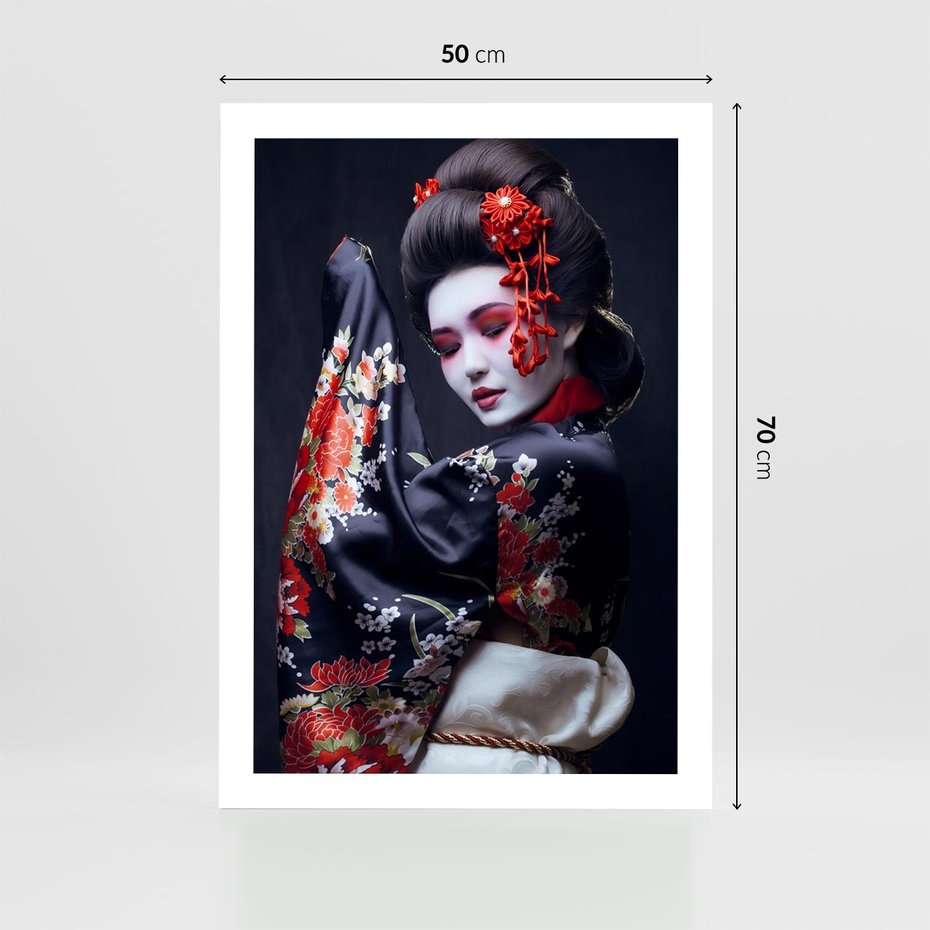 Plakat bez ramy 50x70 - Elegancka japońska gejsza - japońska, gejsza