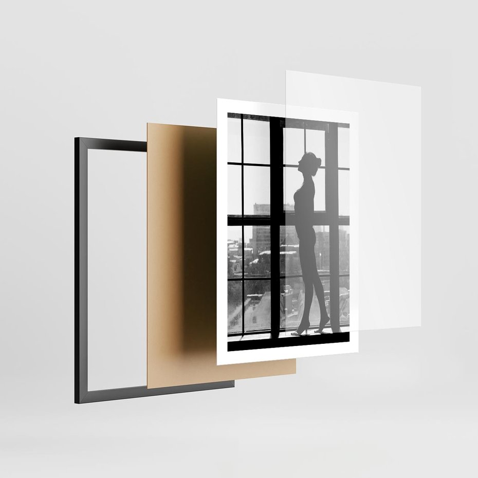 Plakat w ramie 50x70 - Piękno Kobiecej Formy - retro zdjęcie, czarno białe - rama czarna