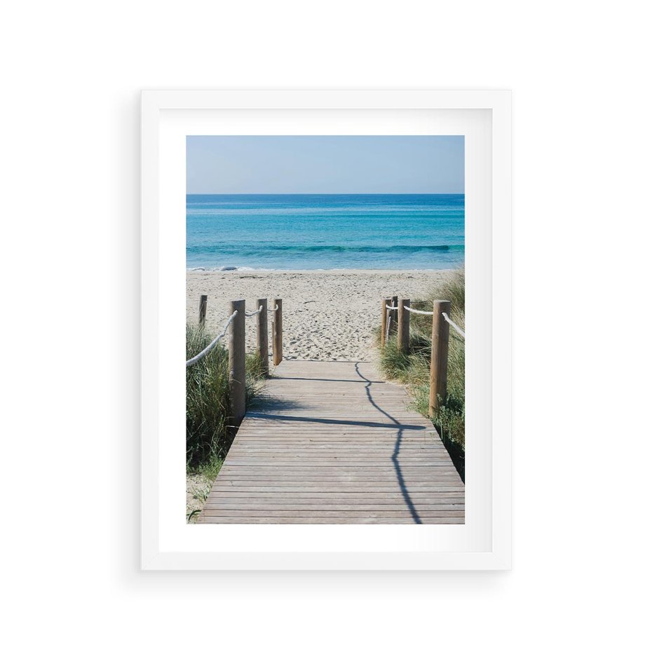 Plakat w ramie 30x40 - Żywa Natura - plaża, morze - rama biała