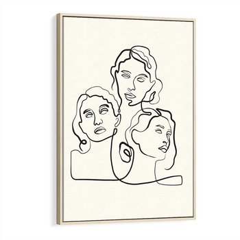 Obraz w ramie 50x70 - Trzy Kobiety - 3 kobiety, antyczny posag - rama drewno