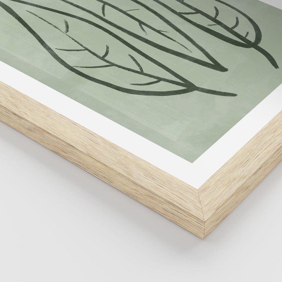 Plakat w ramie 50x70 - Energetyczne Ekspresje Natury - zielony plakat, roślinne motywy - rama drewno