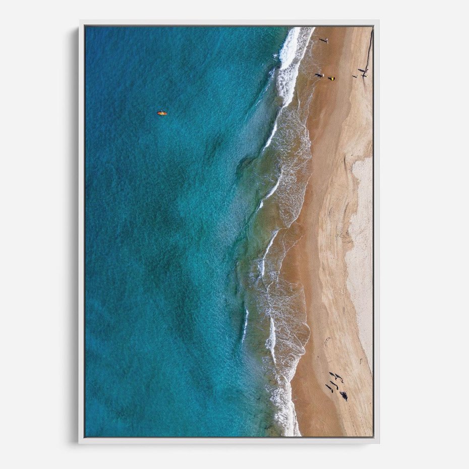 Obraz w ramie 70x100 - Spokój nad morzem - morze, plaża - rama biała