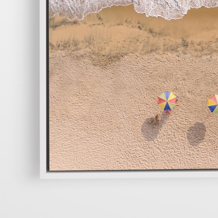 Obraz w ramie 80x80 - Letnie Wakacje na Horyzoncie - plaża, morze - rama biała