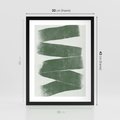 Plakat w ramie 30x40 - Zielone Refleksje - abstrakcja, zgaszony zielony kolor - rama czarna