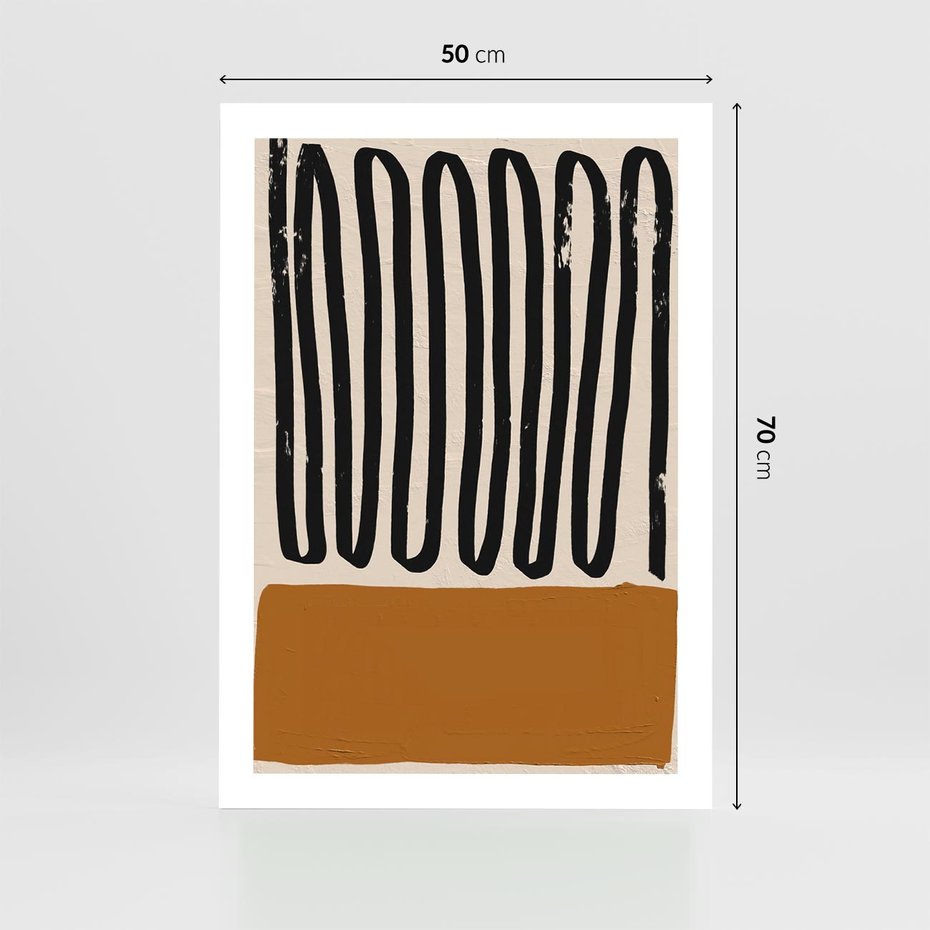 Plakat bez ramy 50x70 - Boho Impulsy Kreatywności - abstrakcyjny plakat, brąz