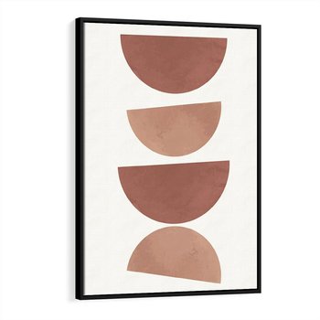 Obraz w ramie 50x70 - Abstrakcyjne Widzenia - abstrakcyjne geometryczne kształty, odcienie brązu i beżu - rama czarna