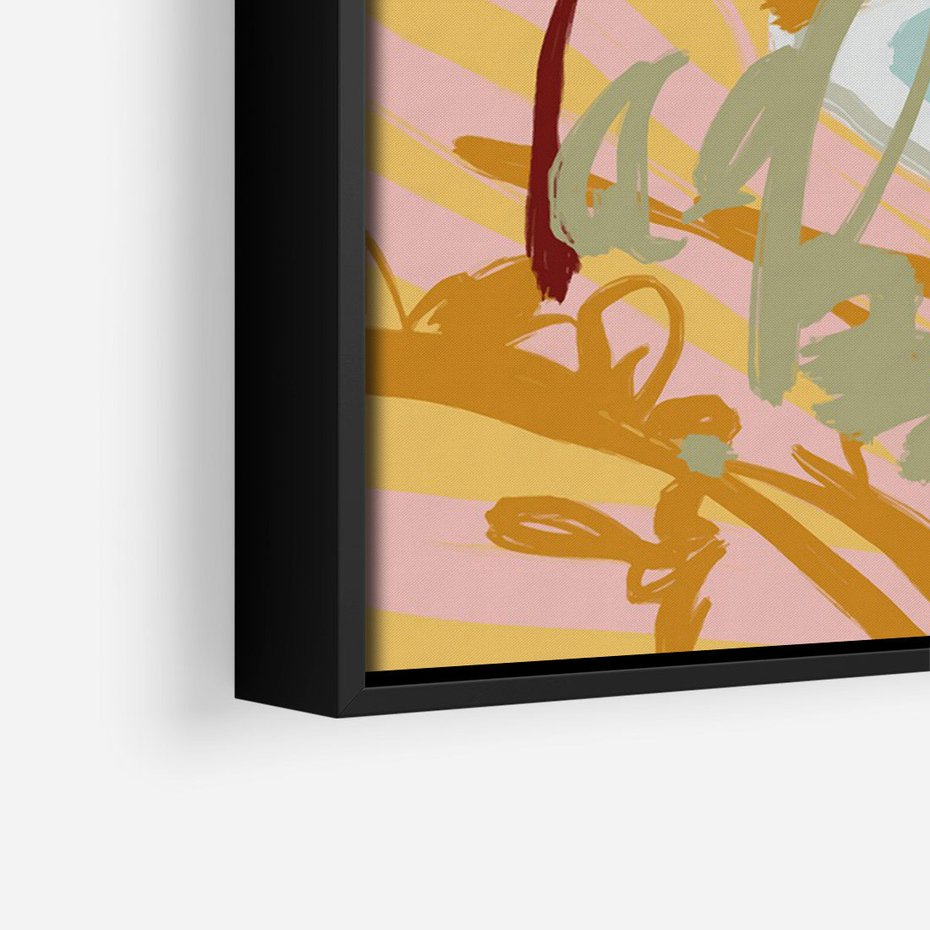 Obraz w ramie 50x70 - Spokojny Wiatr - pastelowy krajobraz, nowoczesny plakat - rama czarna