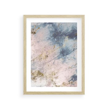 Plakat w ramie 30x40 - Luksusowa Dekoracja - marmur, złoto - rama drewno