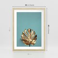 Plakat w ramie 30x40 - Piękno Natury - złote, liście - rama drewno