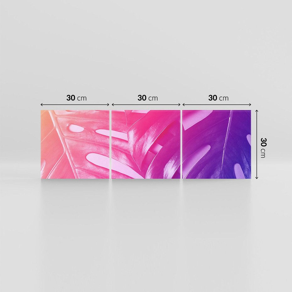 Obraz na płótnie 90x30 - Monstera Kwiaty Liście - monstera, kwiaty