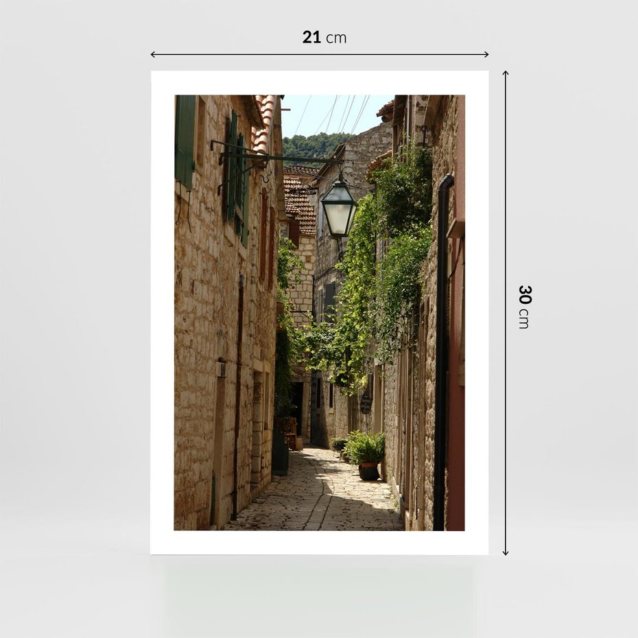 Plakat bez ramy 21x30 - Urokliwa włoska uliczka - włoska, uliczka