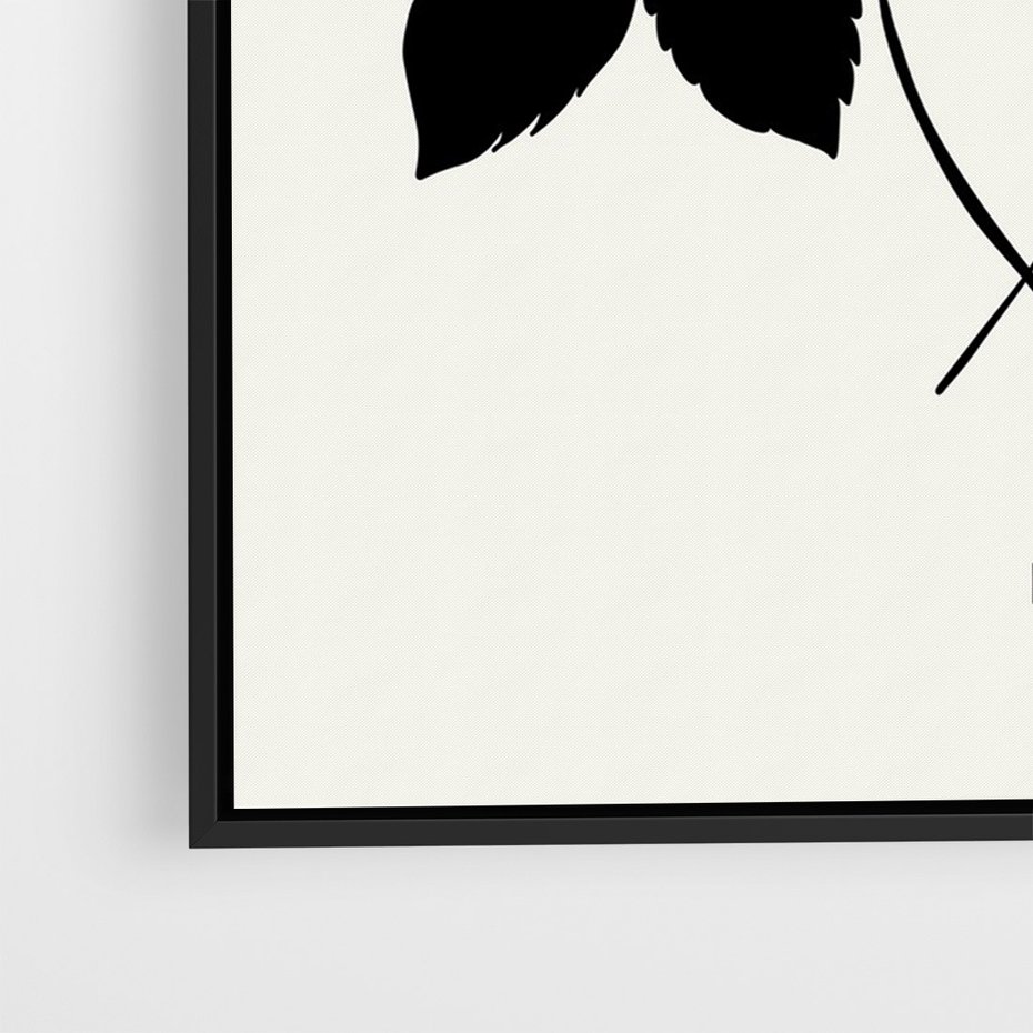 Obraz w ramie 50x70 - Poezja kwiecistej kreski - kwiaty, minimalistyczne - rama czarna