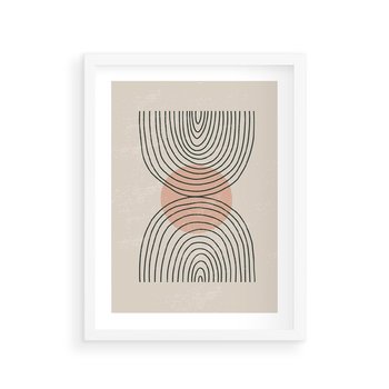 Plakat w ramie 40x50 - Nowy Rytuał - abstrakcyjna sztuka, boho kształty - rama biała