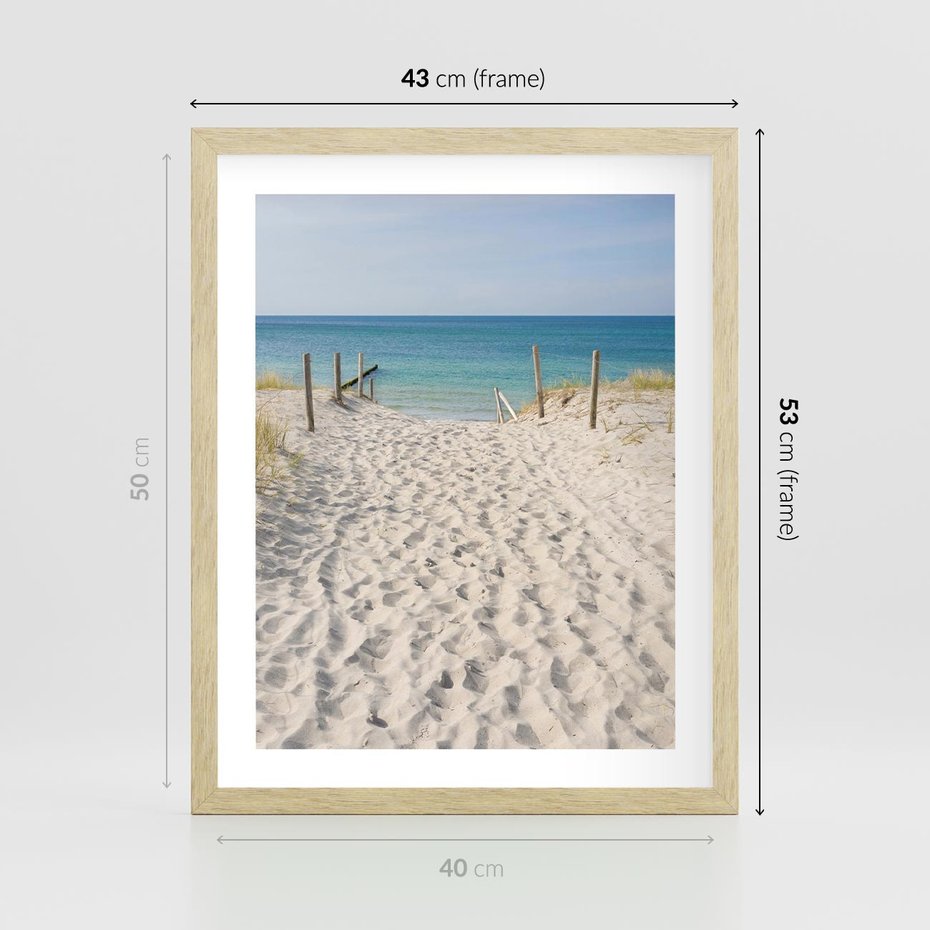 Plakat w ramie 40x50 - Harmonia plażowego morza - plaża, morze - rama drewno