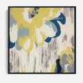 Obraz w ramie 50x50 - Kwiatowe Impresje - malowane duże kwiaty, kolory żółty - rama czarna