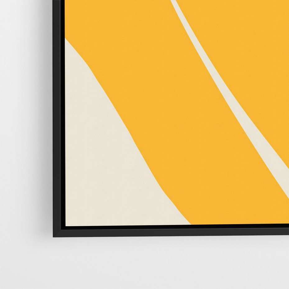 Obraz w ramie 70x100 - Migocące Formy - abstrakcyjny minimalistyczny obraz, żółta papryczka - rama czarna