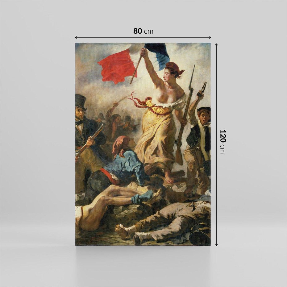 Obraz na płótnie 80x120 - "Wolność prowadząca lud" Eugène Delacroix - Reprodukcja - reprodukcja, obraz na płótnie
