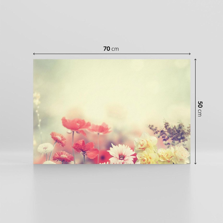 Obraz na płótnie 70x50 - Delikatne kwiaty pastelowe - kwiaty, pastelowe