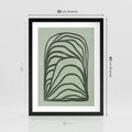 Plakat w ramie 30x40 - Zielonkawy Uścisk Natury - abstrakcyjny zielony motyw, skandynawski design - rama czarna