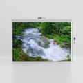 Obraz na płótnie 120x80 - Magia lasu nad rzeką - wodospad, rzeka