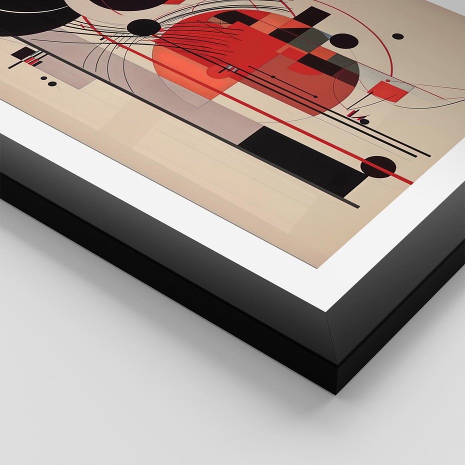 Plakat w ramie 30x40 - Rozbijające Granice Dźwięku - modernistyczny obraz, styl bauhaus - rama czarna