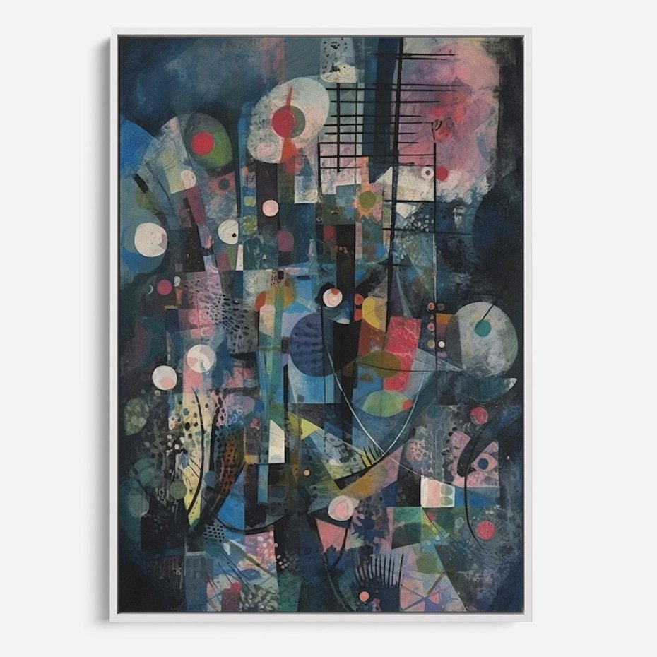 Obraz w ramie 70x100 - Rozbijając Granice Kreatywności - abstrakcyjny obraz, sztuka abstrakcji - rama biała