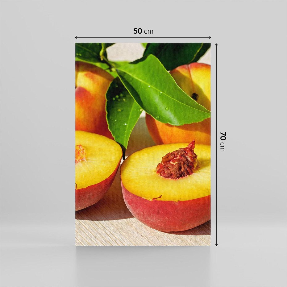 Obraz na płótnie 50x70 - Brzoskwinie Delikatny Urok - brzoskwinie, owoce