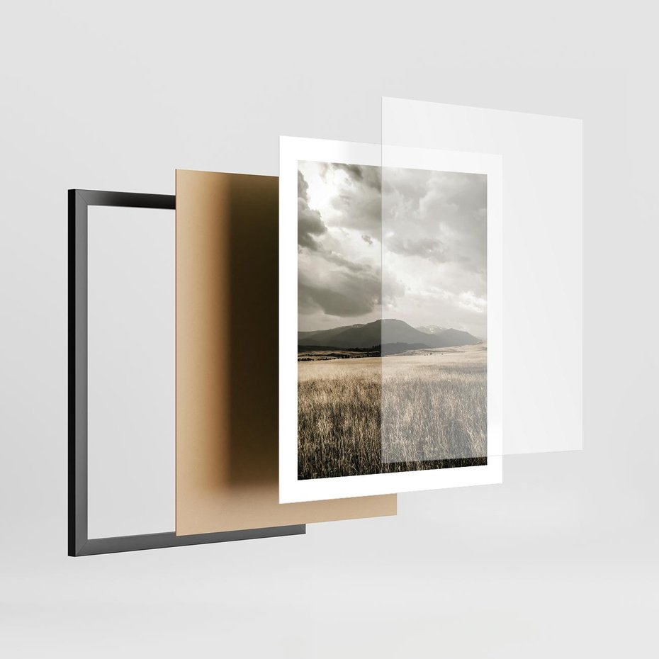 Plakat w ramie 40x50 - Nostalgiczny Krajobraz - pole, krajobraz - rama czarna