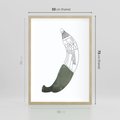 Plakat w ramie 50x70 - Rozkwitające Barwy Akwareli - minimalistyczny plakat, banan - rama drewno