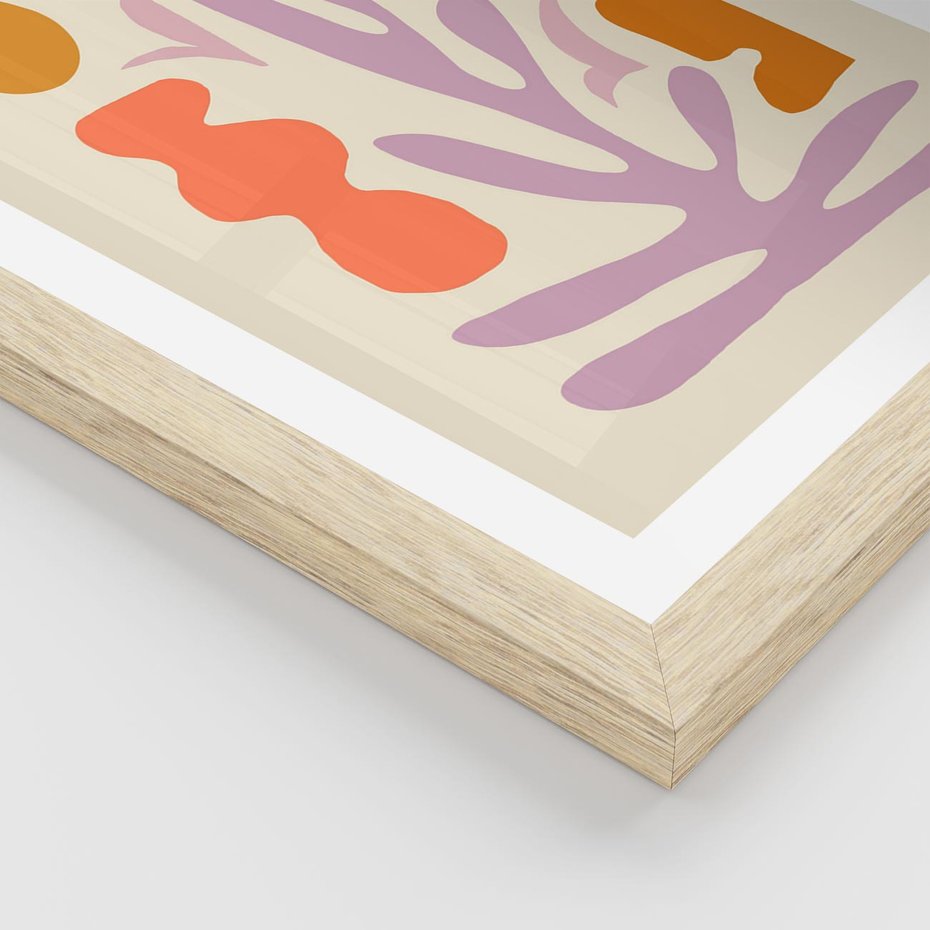 Plakat w ramie 40x50 - Przenikająca Harmonia - abstrakcyjny obraz, pastelowe kolory - rama drewno