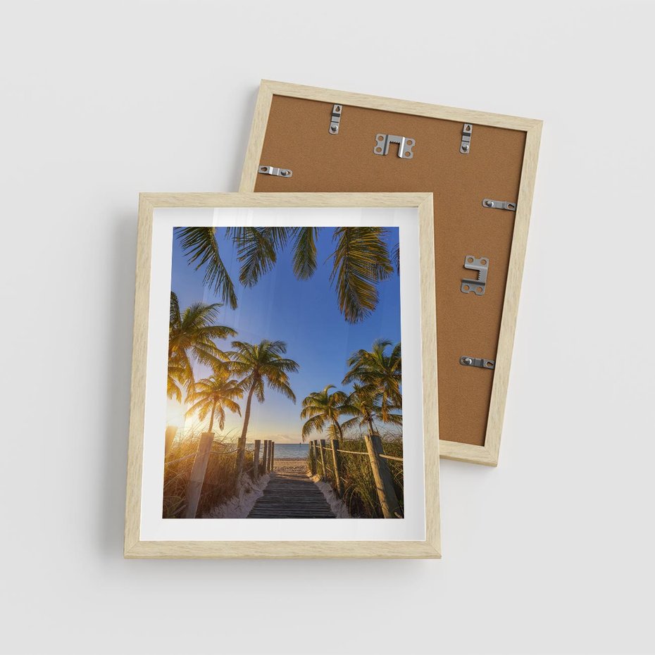 Plakat w ramie 40x50 - Rajskie palmy w tropikalnym raju - palmy, tropiki - rama drewno