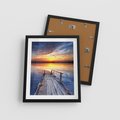 Plakat w ramie 40x50 - Zachód słońca na pomostcie - pomost, zachód - rama czarna