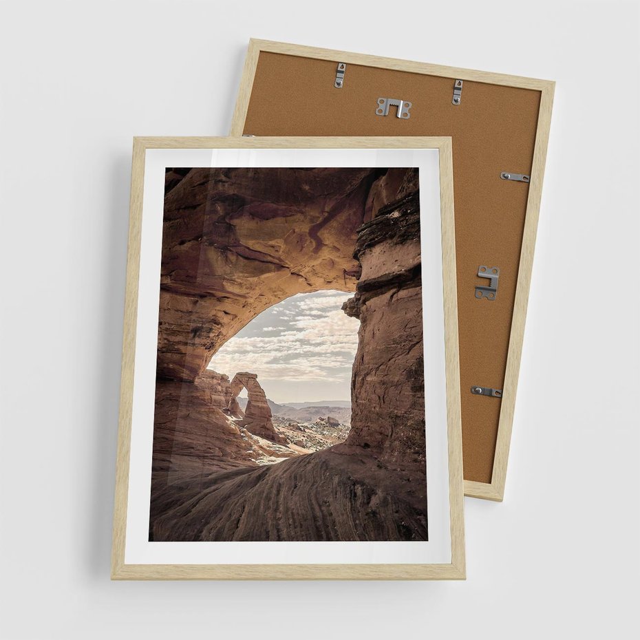 Plakat w ramie 50x70 - Kanionowy Labirynt - pustynia, skały - rama drewno