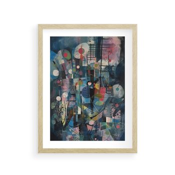 Plakat w ramie 40x50 - Rozbijając Granice Kreatywności - abstrakcyjny obraz, sztuka abstrakcji - rama drewno