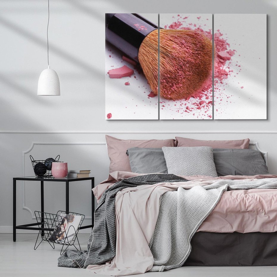 Obraz na płótnie 120x80 - Makijaż w kolorze pędzla - makijaż, pędzel