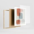Plakat w ramie 40x50 - Pastelowa Abstrakcja: Maźnięcia Farbą - abstrakcja, maźnięcia farny - rama drewno