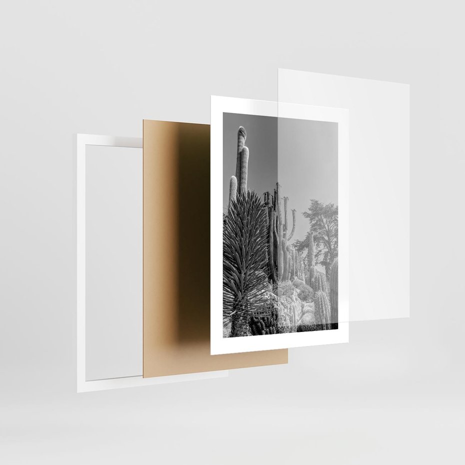 Plakat w ramie 30x40 - Pustynny Klimat - czarno białe zdjecie, pustynia - rama biała