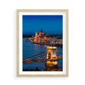 Plakat w ramie 50x70 - Mostowe miasto nocą - miasto, most - rama drewno