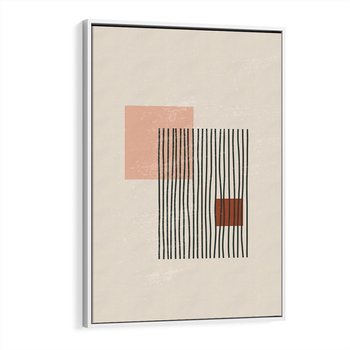 Obraz w ramie 80x120 - Przenikające Formy - nowoczesna sztuka, minimalizm - rama biała