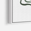 Obraz w ramie 50x70 - Zielony Profil - abstrakcja, zielony portret z profilu - rama biała